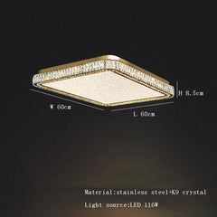 Modern Gold Crystal Oval Chandelier with Integrated LED