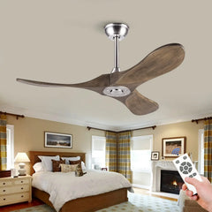 Wood Blade DC Motor Ceiling Fan with Remote Control