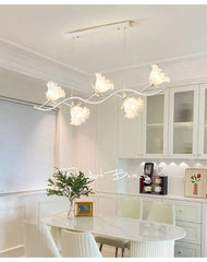 Green Floral Chandelier Acrylic Flower Pendant Light