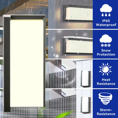 Outdoor Wall Sconce Modern Rectangular LED Light