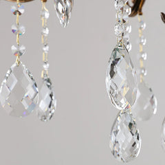 Coppery Multi-Arm Crystal Chandelier
