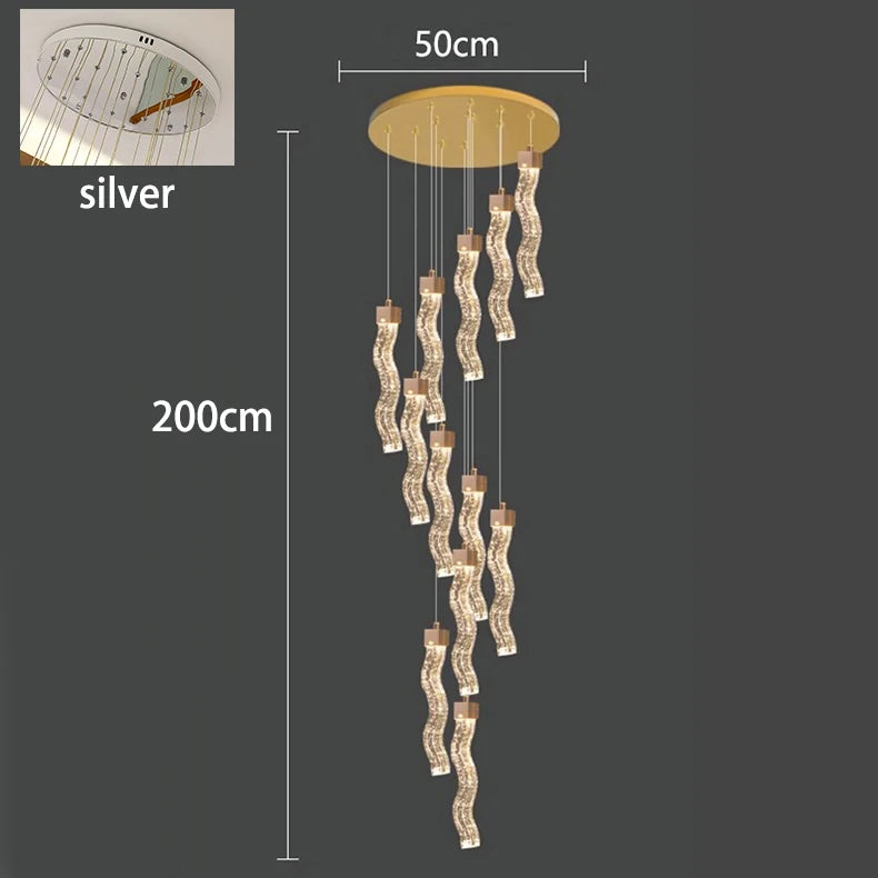 Chandelier with dimensions and a close-up of the light bulb on a dark background