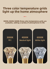 Three color temperature grids for light bulbs with text on a beige background