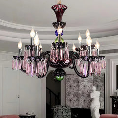 Crystal Candelabra Chandelier Multi-Color Crystal Accents