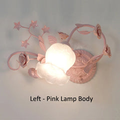 White Rose Bud Wall Sconce with Frosted Glass Bell Shade