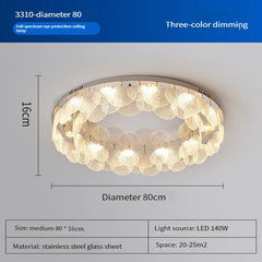 Chrome Glass Crystal Multi-Layered Ceiling Light