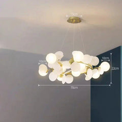Gold Starburst Branch Chandelier with Globe Shades