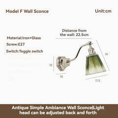 Chrome Floral Glass Wall Sconce - Modern Bedside Sconce