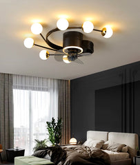 Gold Multi-Arm Ceiling Fan Light Fixture