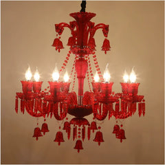Colored Crystal Tiered Candelabra Chandelier