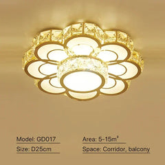 Gold Crystal Flower Flush Mount Light
