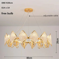 Gold Crystal Diamond Tiered Chandelier Pendant Light Modern Design
