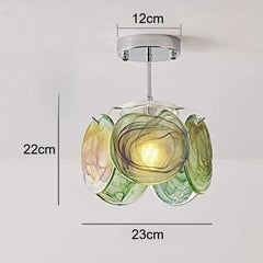 Artistic Swirl Glass Petal Pendant Light Fixture with Chrome Base