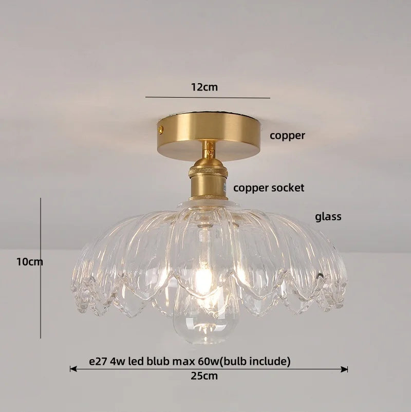 Ceiling light fixture with labeled parts and dimensions on a gray background