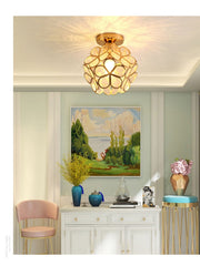 Gold Petal Flush Mount Light with Acrylic Diffuser