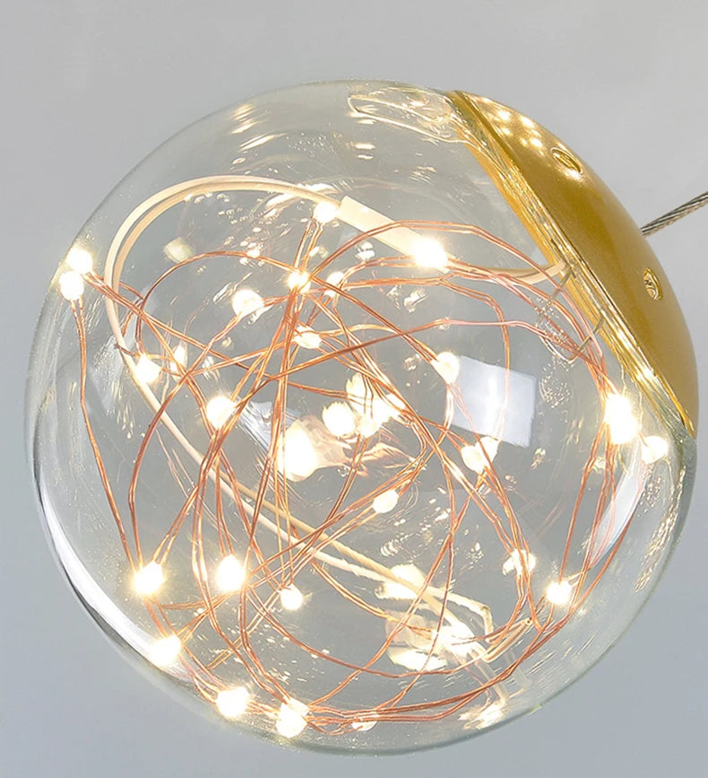 Decorative light bulb with copper wire and LED lights