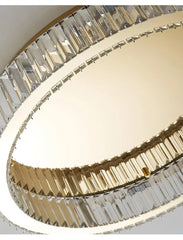 Gold Ring Crystal Ceiling Chandelier Flush Mount Light