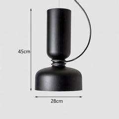 Matte Black Dome Pendant Light with Contrasting Cord