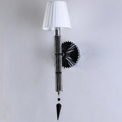 Close-up of the champagne crystal detail on the wall sconce.