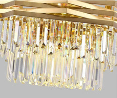 Gold Tiered Crystal Chandelier Hanging Pendant Light