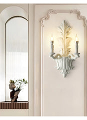White Leaf Arm Wall Sconce