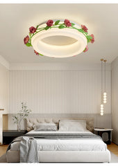White Flower Ring Semi-Flush Ceiling Light LED