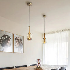 Glass Orb Pendant Light with Brushed Gold Finish