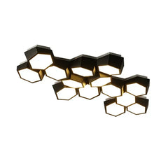 Hexagonal ceiling light fixture on a white background