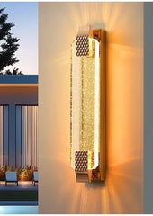 Gold Bubble Crystal Wall Sconce, Modern LED Luminaire