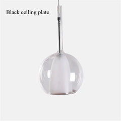 Rose Gold Glass Globe Pendant Light with Polished Metal Frame