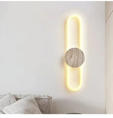 Stone Wall Sconce with Yellow Light Accent Fixture