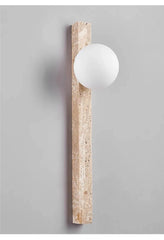 Modern Travertine Stone Pillar Globe Wall Sconce Light Fixture 60