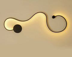 Modern Black Wave LED Sconce Light Fixture - Artistic Wall Lighting
