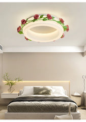 White Flower Ring Semi-Flush Ceiling Light LED