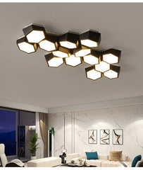 Modern Geometric Hexagon Flush Mount Ceiling Light Fixture
