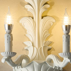 White Leaf Arm Wall Sconce
