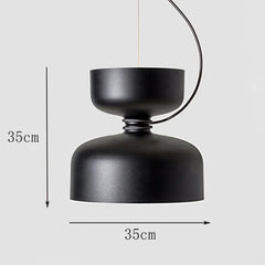 Matte Black Dome Pendant Light with Contrasting Cord