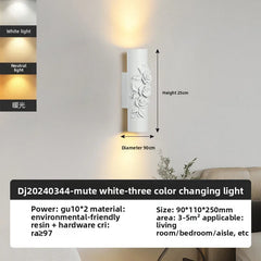 Matte White Resin Floral Wall Sconce Hanging Ceiling Light Fixture