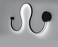 Modern Black Wave LED Sconce Light Fixture - Artistic Wall Lighting