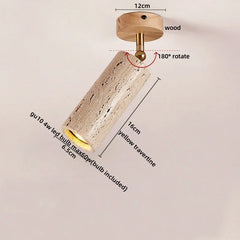Yellow Travertine Natural Stone Flush Mount Light