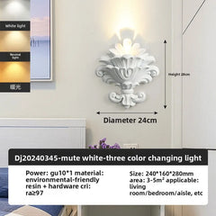 Matte White Resin Floral Wall Sconce Hanging Ceiling Light Fixture