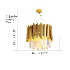 Tiered Crystal Chandelier with Black Accents and Gold Finish