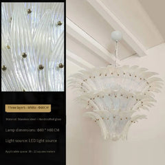 Chandelier with detailed design and specifications on a black background