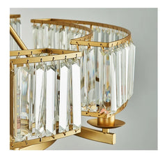 Gold Crystal Ring Tiered Chandelier Pendant Light