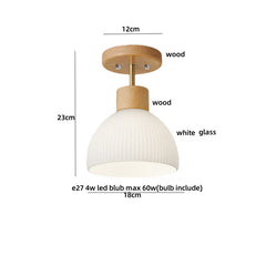 Ceiling light fixture with dimensions and material labels on a white background