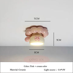 Cute Pink Bow Cloud Flush Mount Ceiling Light Fixture