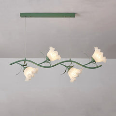 Green Floral Chandelier Acrylic Flower Pendant Light