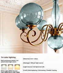Gold Swirl Globe Pendant Light with Pink Glass Shades