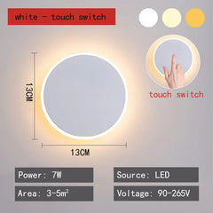 Modern Black Round LED Wall Sconce with Subtle Halo Light Effect