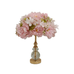 Gold Crystal Floral Table Lamp with Crystal Base